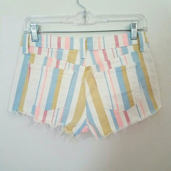 J Brand Candy Stripe Cutoff Denim Shorts 24 - Picture 7 of 8